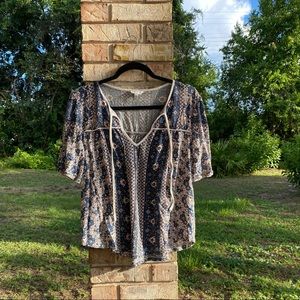 Lucky Brand Tie Top